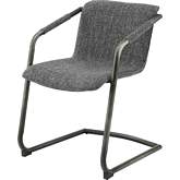 Indy Dining Chair in Dark Gray Fabric & Gray Steel (Set of 2)